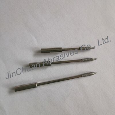 D151# Firm Grit Retention Electroplated Diamond Grinding Pins with 2.2mm Head Diameter and 8mm Abrasive Length