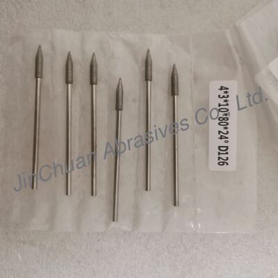 Κατασκευασμένα κατά παραγγελία 4*3*10*80mm 17°-120° D126 Ηλεκτρολυμένα τρυπάνια λείανσης για σκληρυμένο καρβίδιο