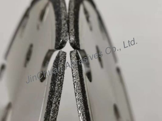 CBN 145*3*22.2*2.4*7.5 Dinasaw ηλεκτρολυτικό CBN τροχών άλεσης κυκλώνων ακονίζει τη ρόδα με τις αυλακώσεις για το πριόνι αλυσίδων